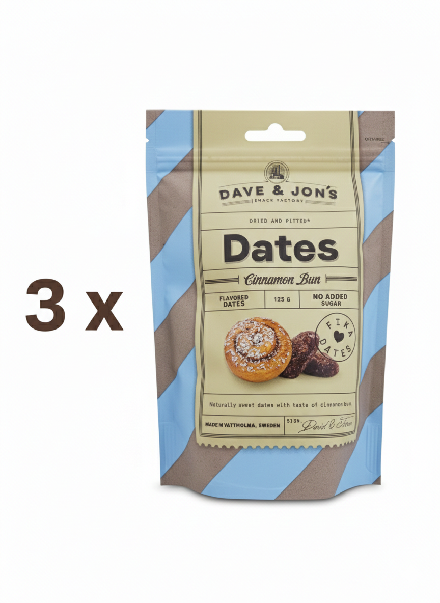 Dave & Jons Dates Cinnamon Bun 125g