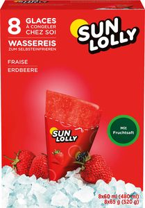 Sun Lolly Wassereis Erdbeere 8 x 60 ml