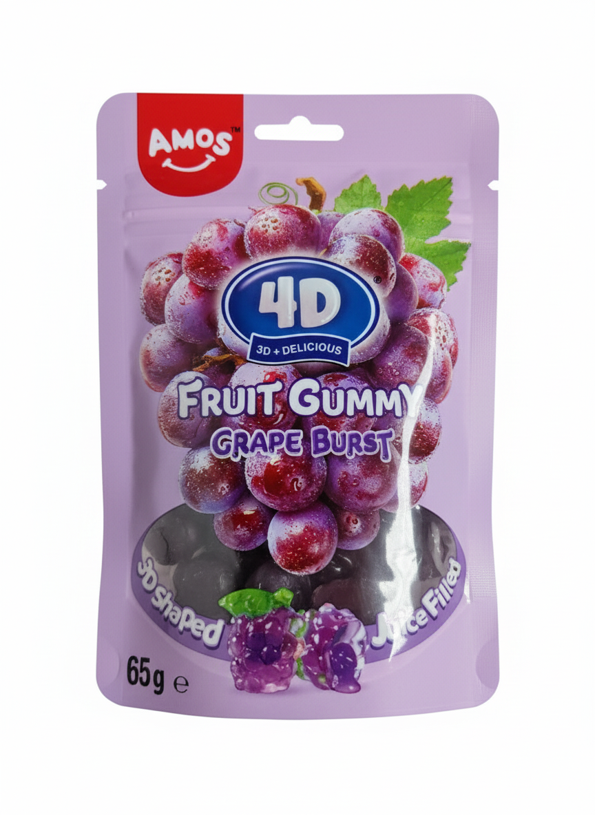 Amos 4D Fruit Gummy Grape Burst 65g