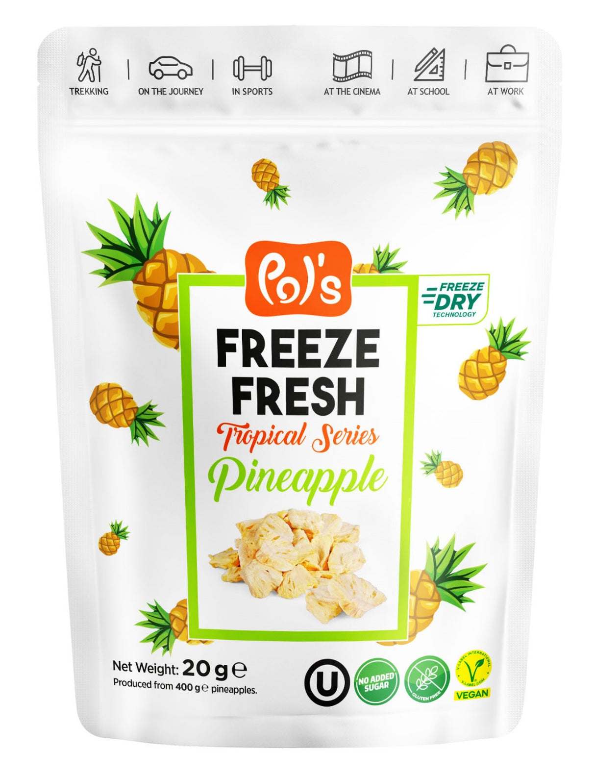 POL'S FREEZE FRESH - Gefriergetrocknete Fruchtchips Ananas 20g