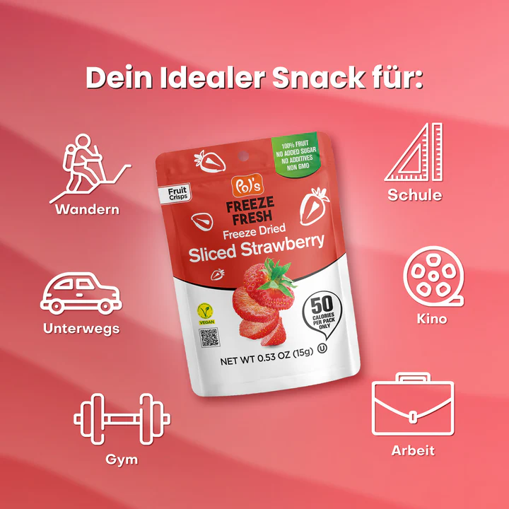 POL'S FREEZE FRESH Gefriergetrocknete Fruchtchips Erdbeerscheiben 15g