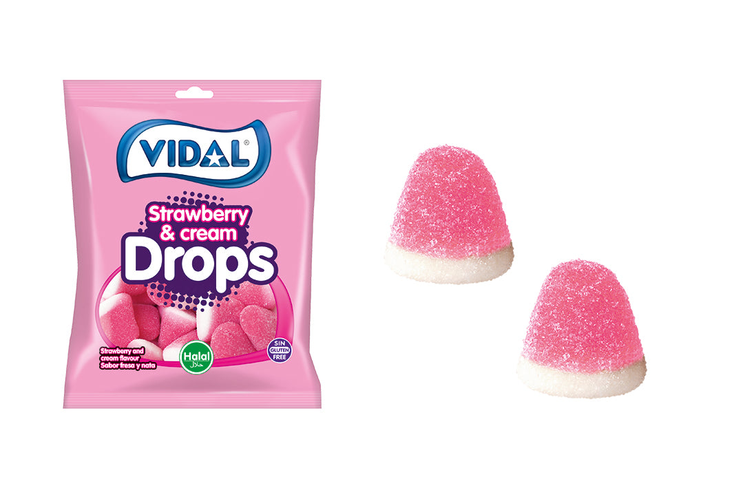 Vidal HALAL Erdbeere & Cream Drops 90g