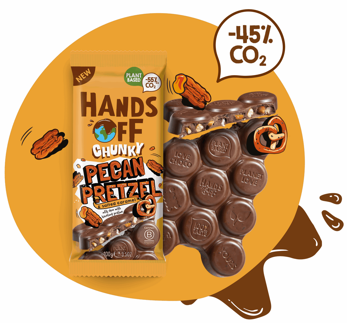 Hands Off Chunky Pecan Pretzel 100g