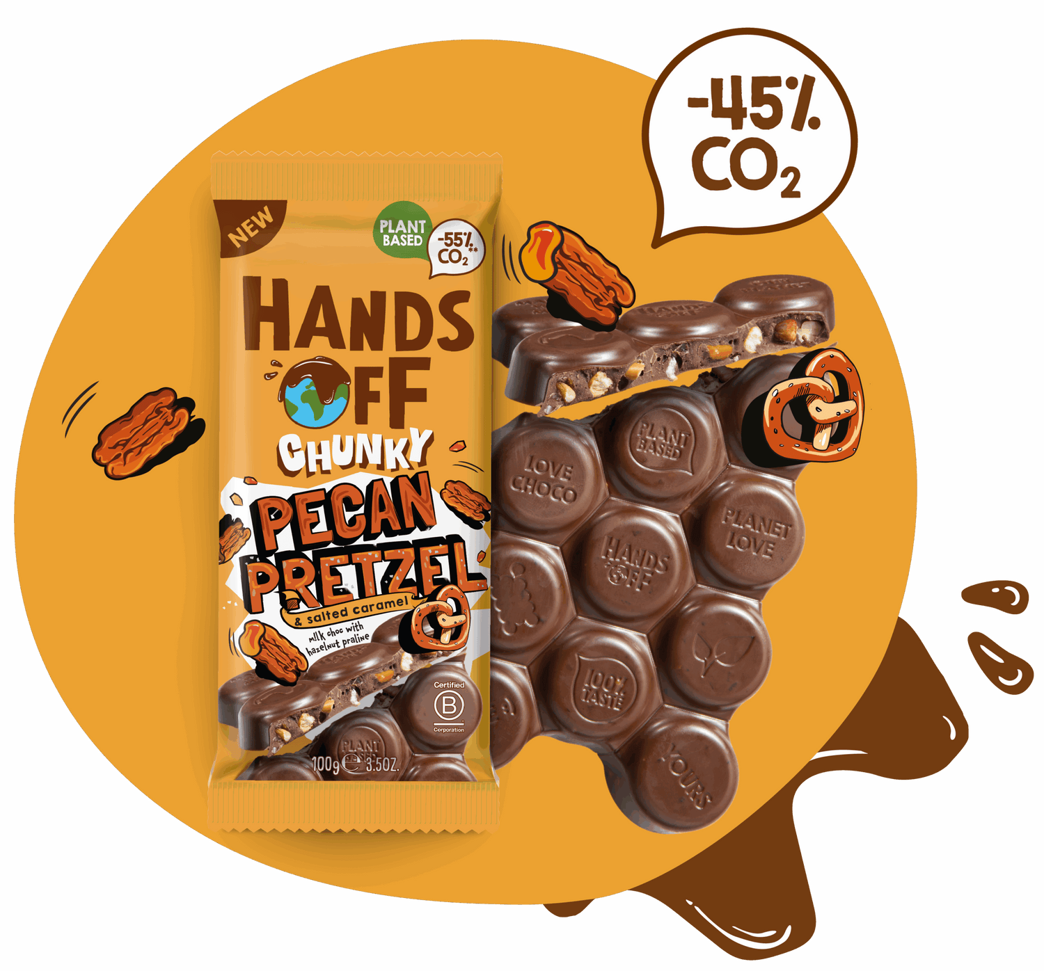 Hands Off Chunky Pecan Pretzel 100g