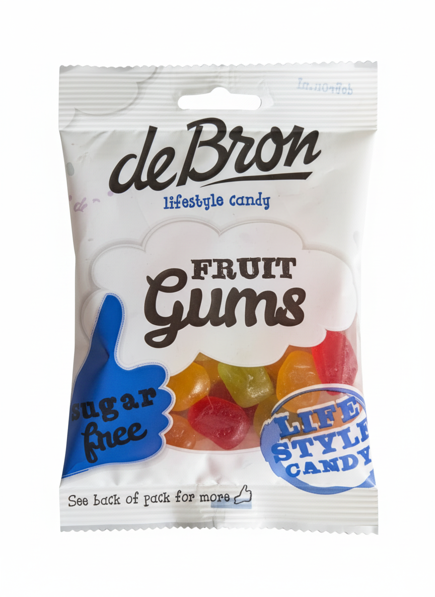 De Bron Fruit Gums Sugarfree 100g