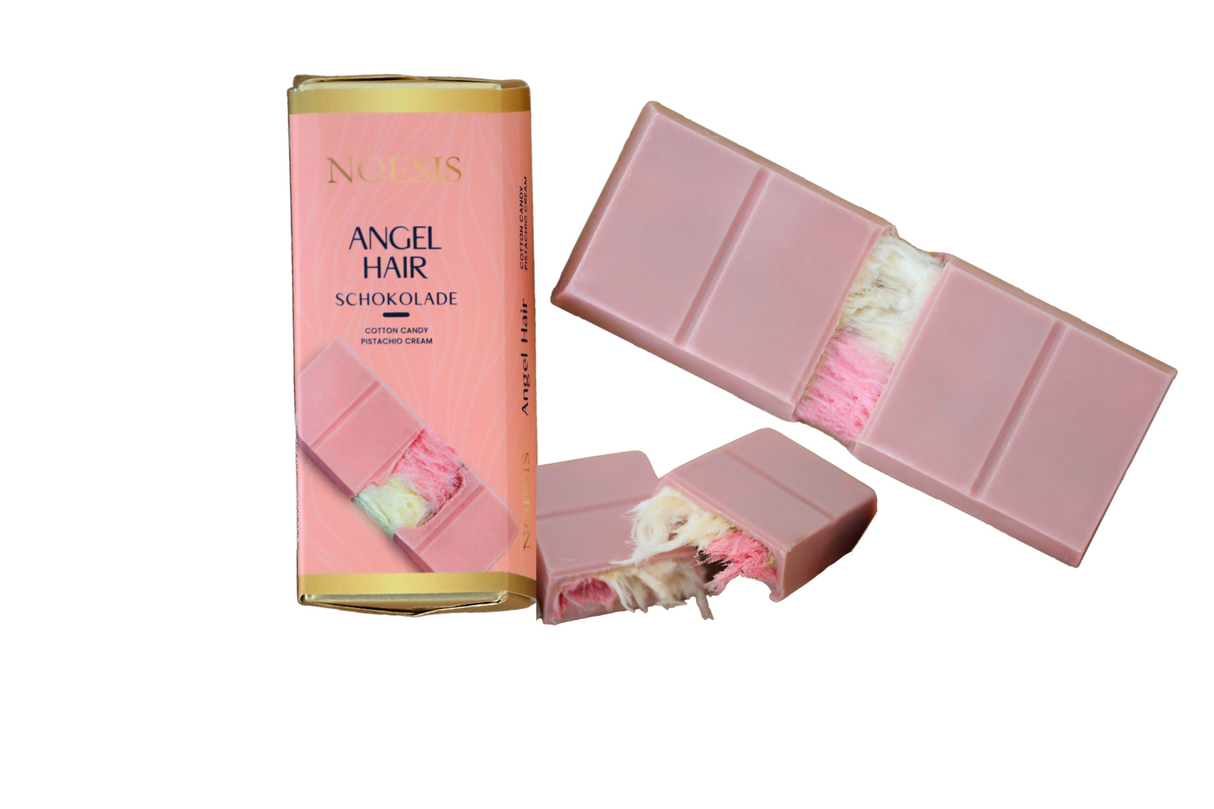 Noesis Angel Hair Ruby Schokolade mit Pistaziencreme & türkischer Zuckerwatte 75g