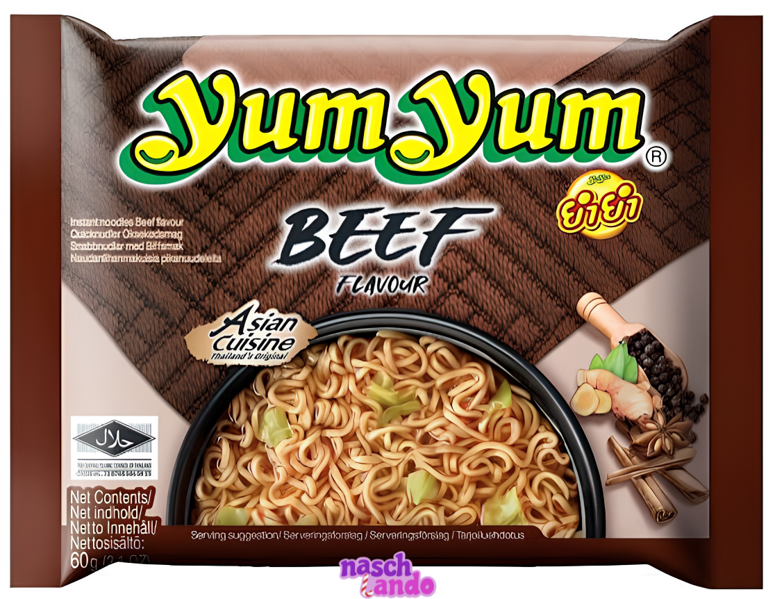 Yum Yum Instant-Nudel-Suppe Beef, Rind, 60g