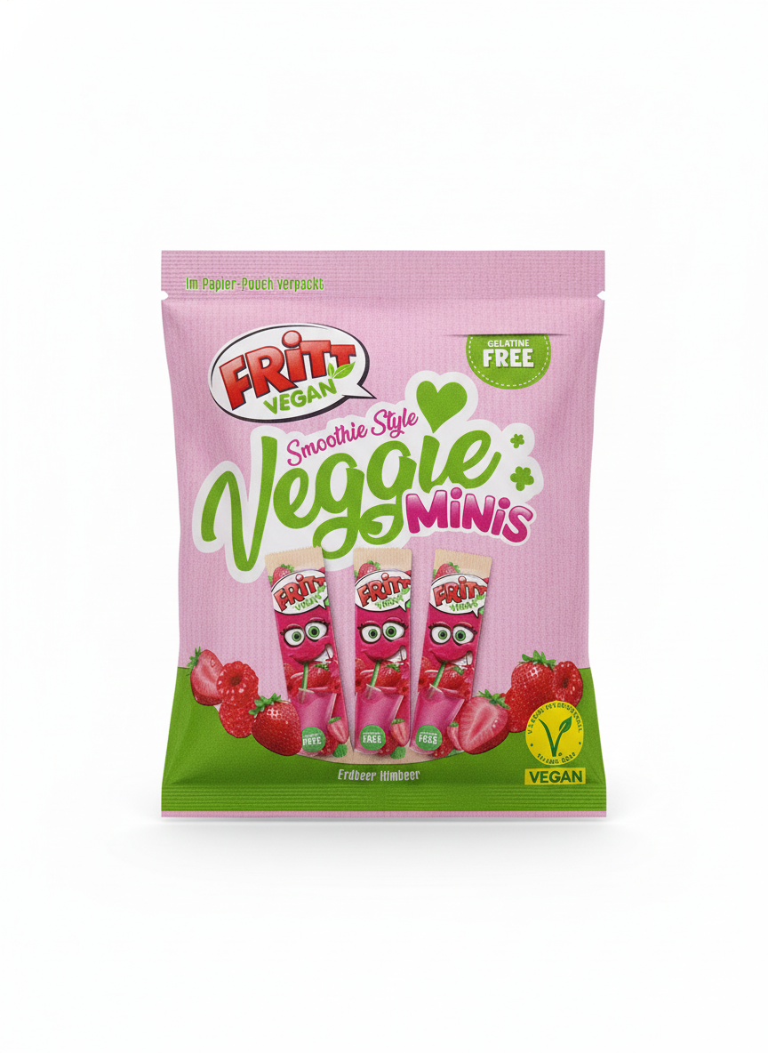 Fritt Vegan Smoothie Style Veggie Minis Erdbeer und Himbeer 135g