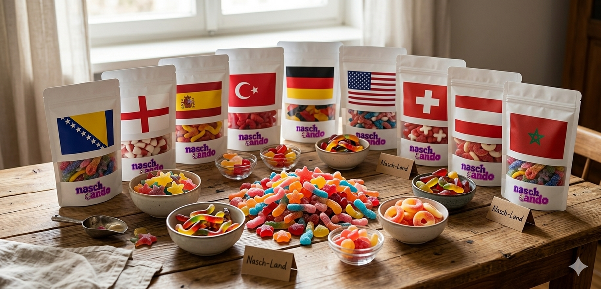 Naschlando Fruchtgummi WM Bag mit Flagge - 100g