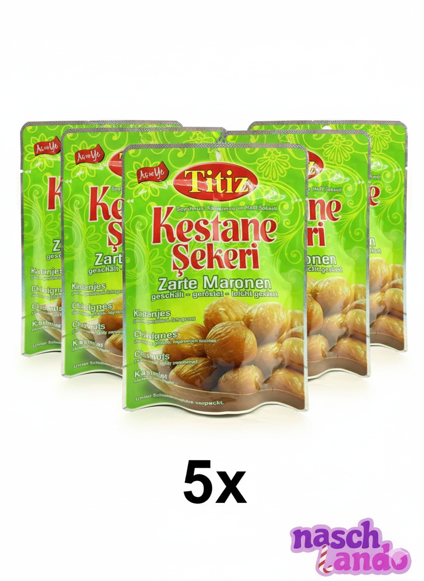 Titiz | Kestane Şekeri – Zarte Maronen - geschält, geröstet & leicht gesüßt 125 g