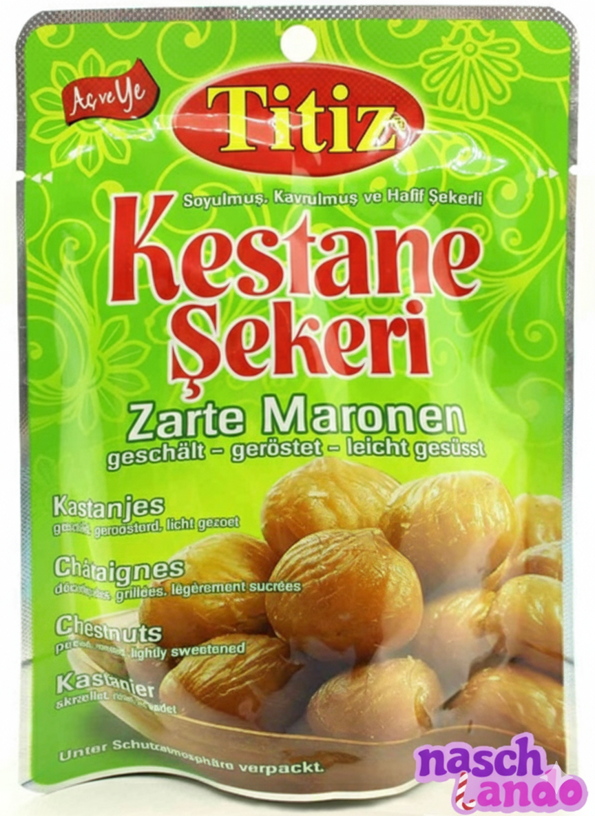 Titiz | Kestane Şekeri – Zarte Maronen - geschält, geröstet & leicht gesüßt 125 g