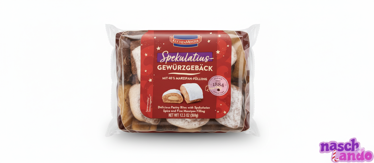 KuchenMeister Spekulatius Gewürzgebäck mit 40% Marzipanfüllung 350g