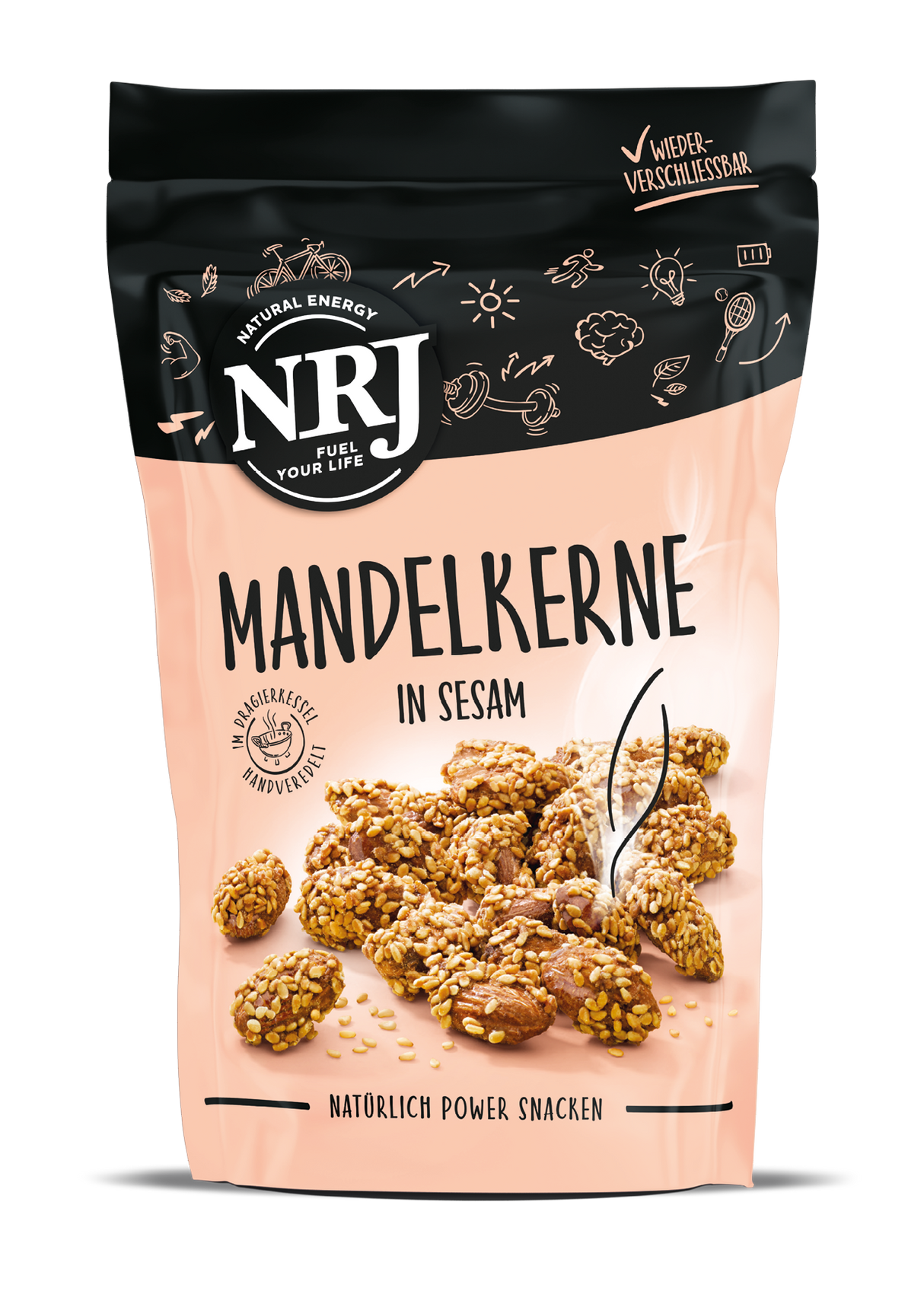 NRJ Gebrannte Mandelkerne mit Zuckerkruste und Sesam 150g