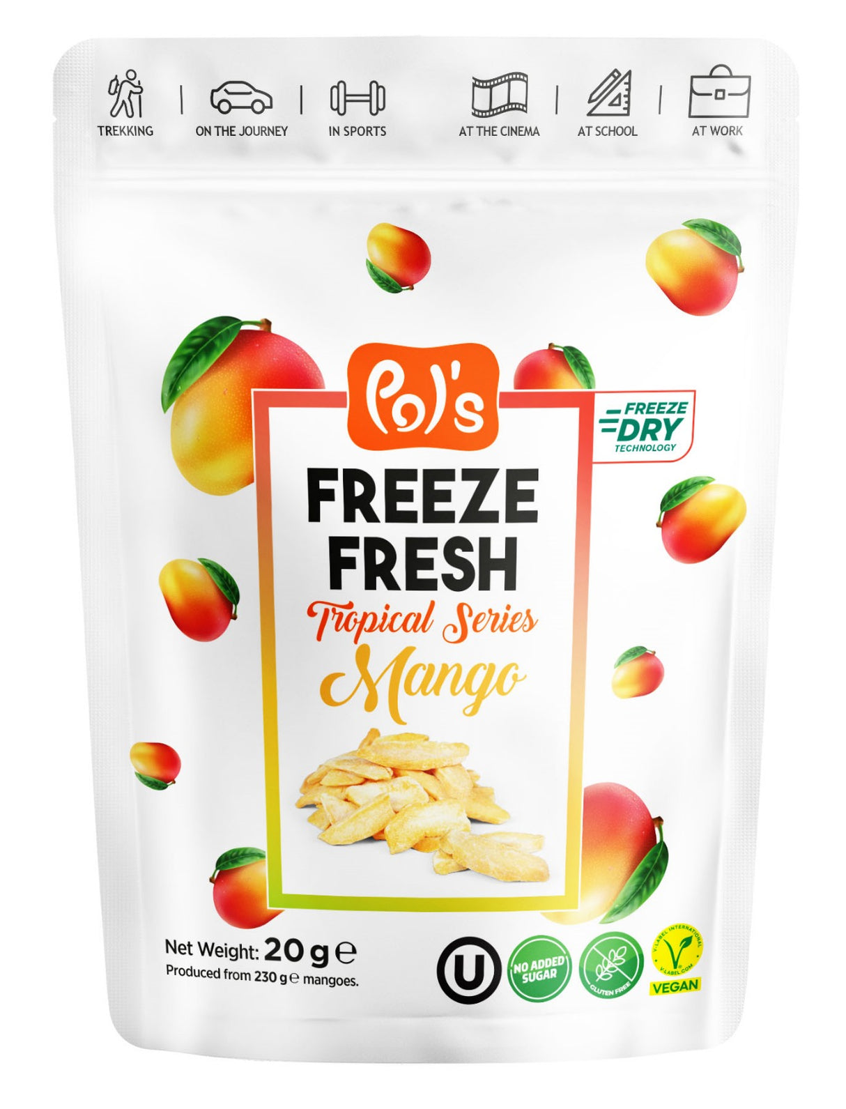 POL'S FREEZE FRESH - Gefriergetrocknete Fruchtchips Mango 20g