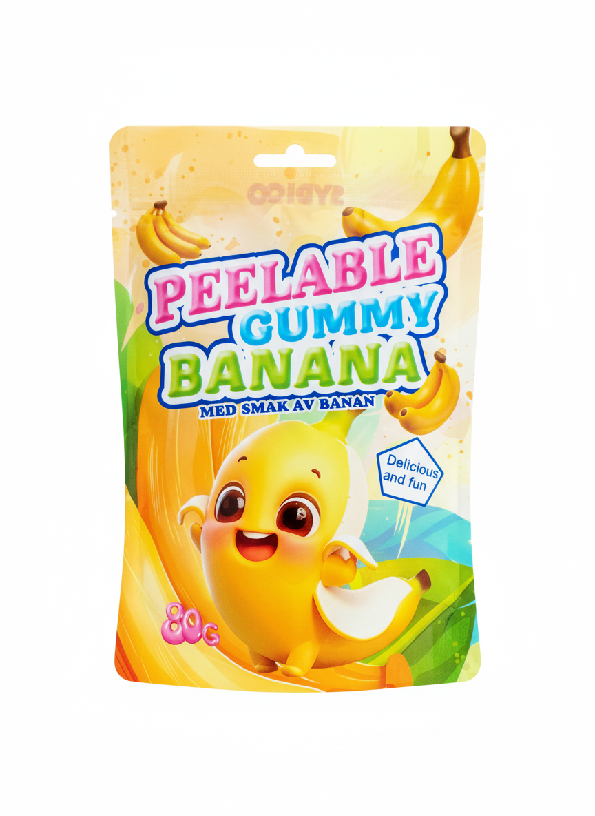 Peelable Gummy Banana Syrico 80g - MHD 24.09.2025