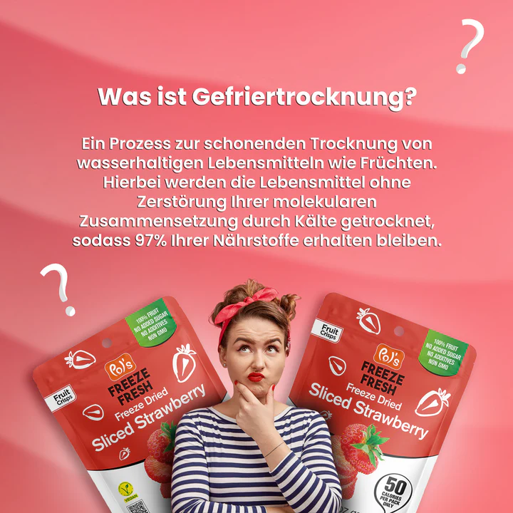 POL'S FREEZE FRESH Gefriergetrocknete Fruchtchips Erdbeerscheiben 15g