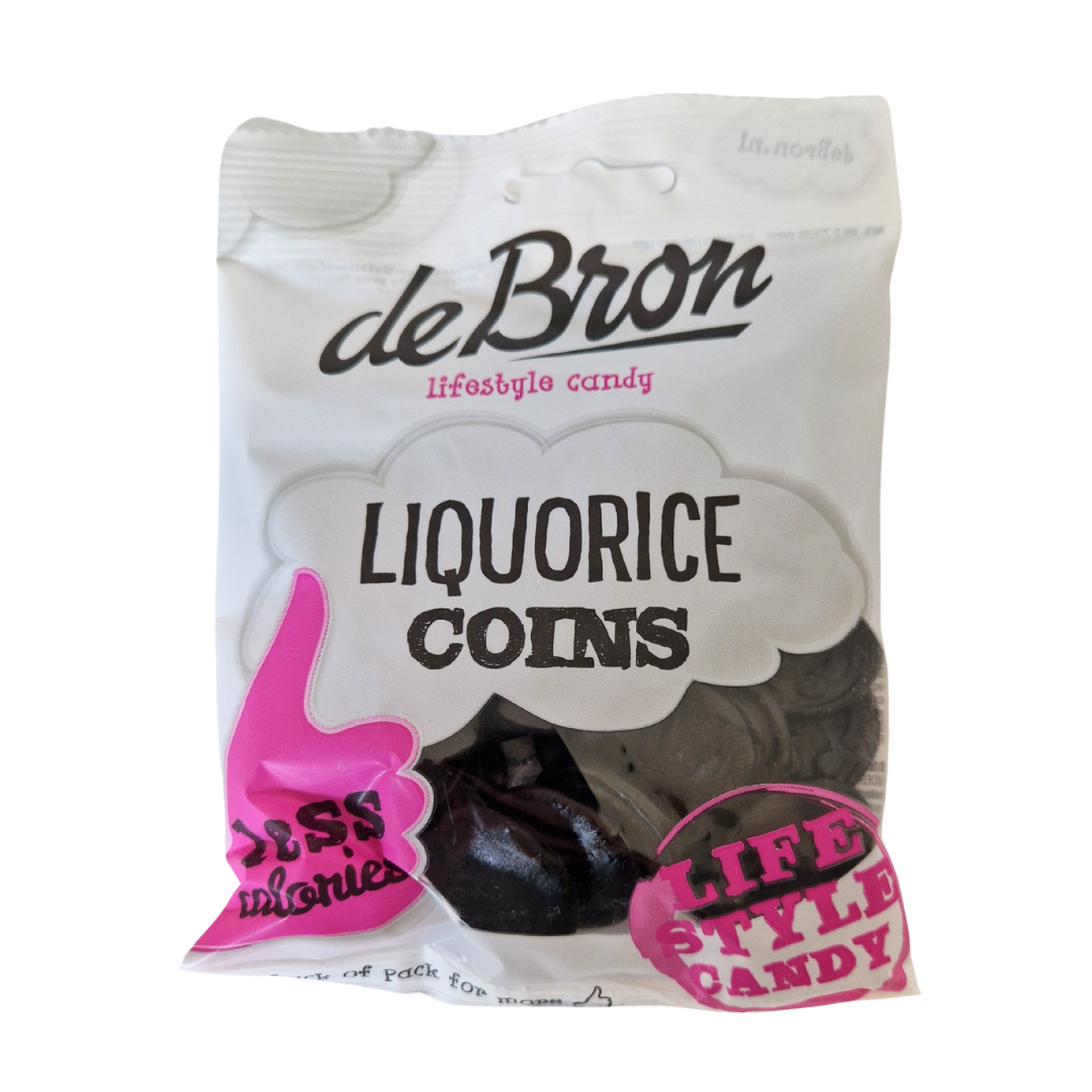 De Bron Liquorice Coins Sugarfree 100g