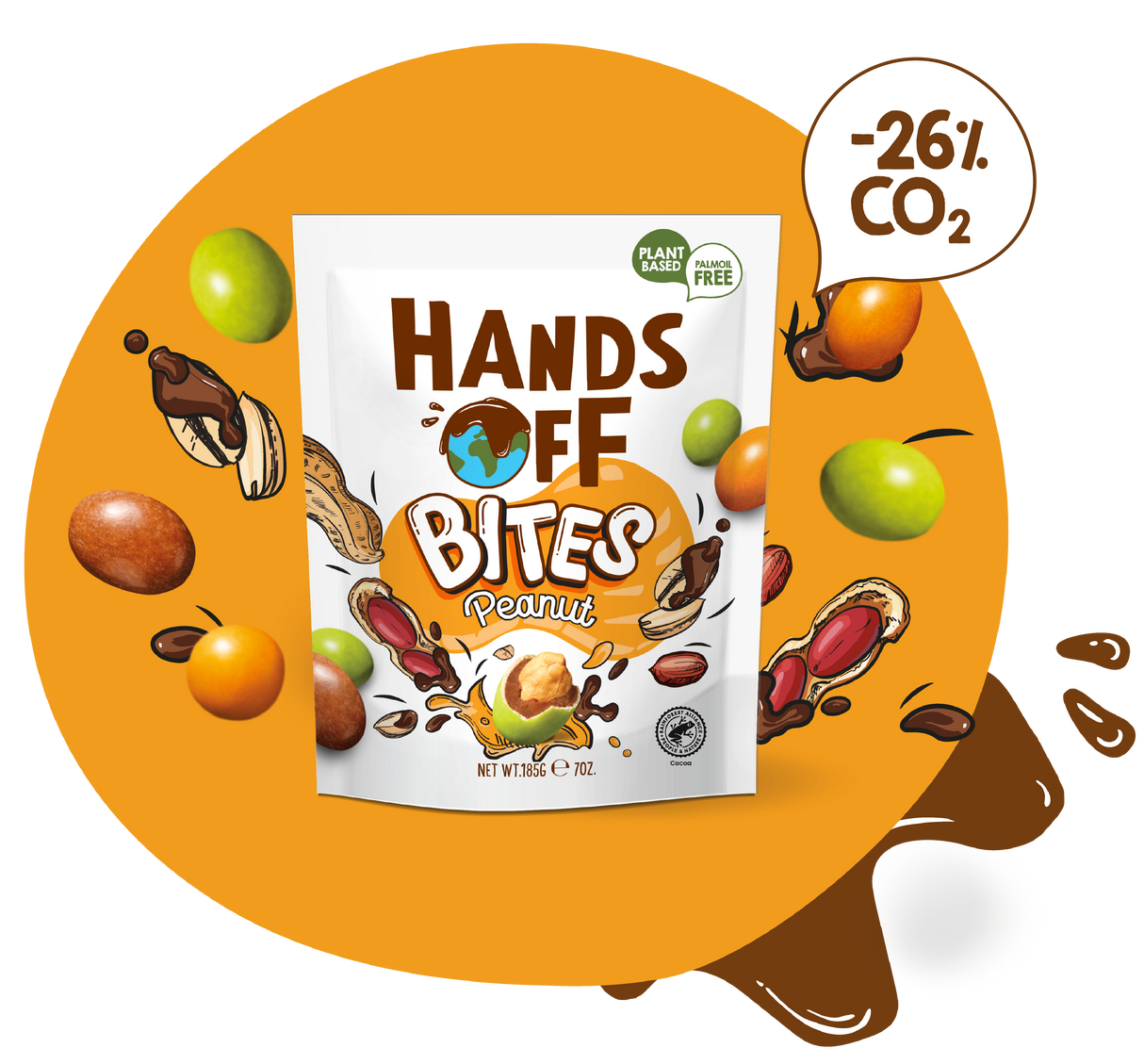 Hands Off Bites Peanut 185g