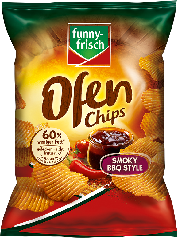 funny frisch Ofenchips Smoky BBQ Style 125g - MHD 04.08.2025
