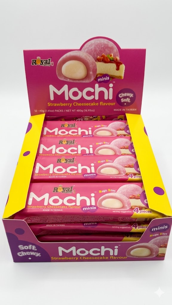Royal Family Mochi Strawberry Snack Soft Chewy 40g