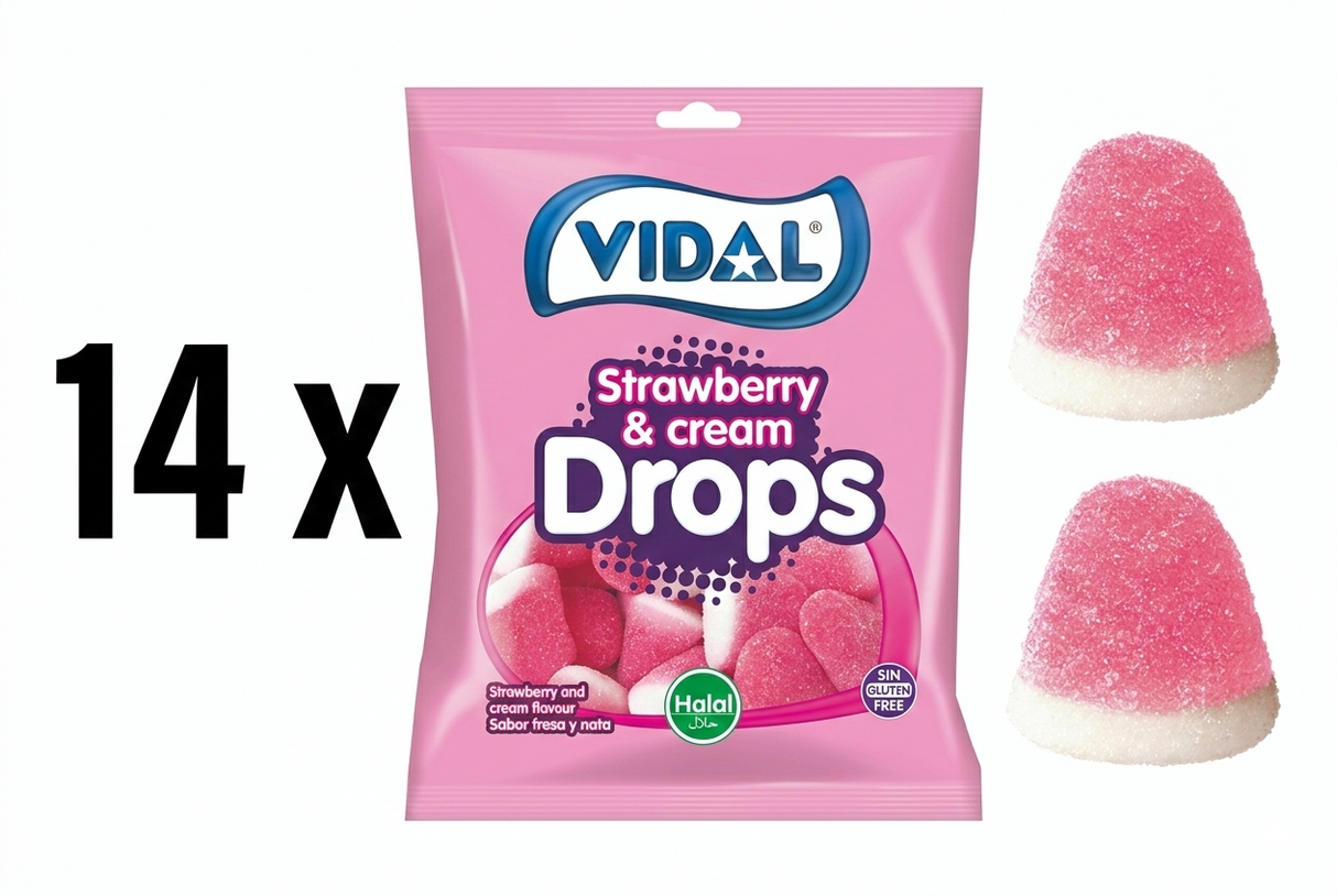 Vidal HALAL Erdbeere & Cream Drops 90g
