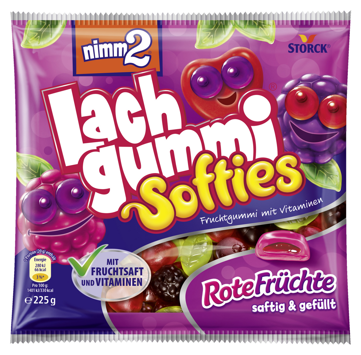 nimm2 Lachgummi Softies Rote Früchte 225 g