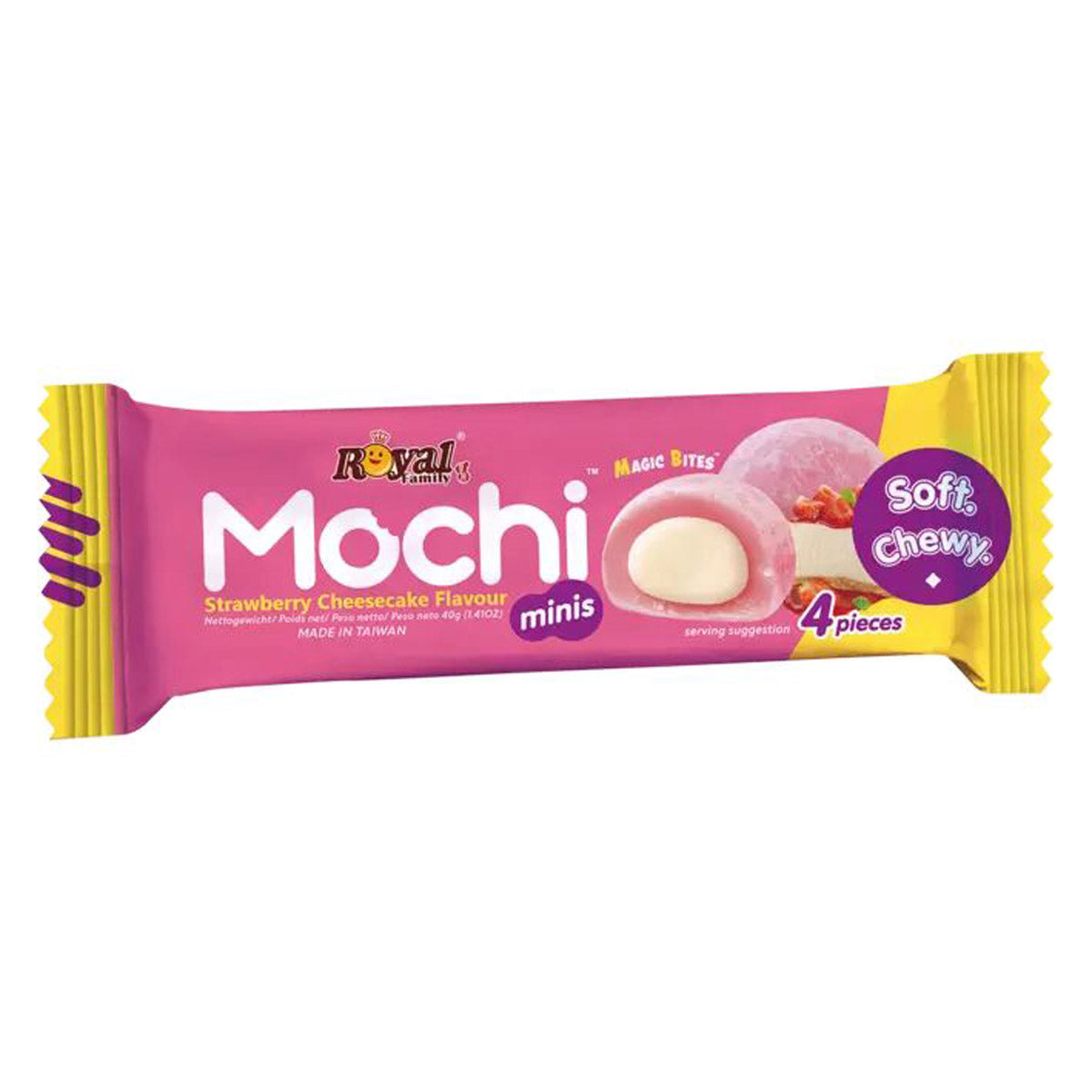 Royal Family Mochi Strawberry Snack Soft Chewy 40g