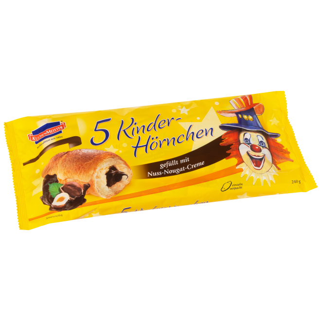 KuchenMeister Kinder-Hörnchen mit Nuss-Nougat-Creme 5x48g