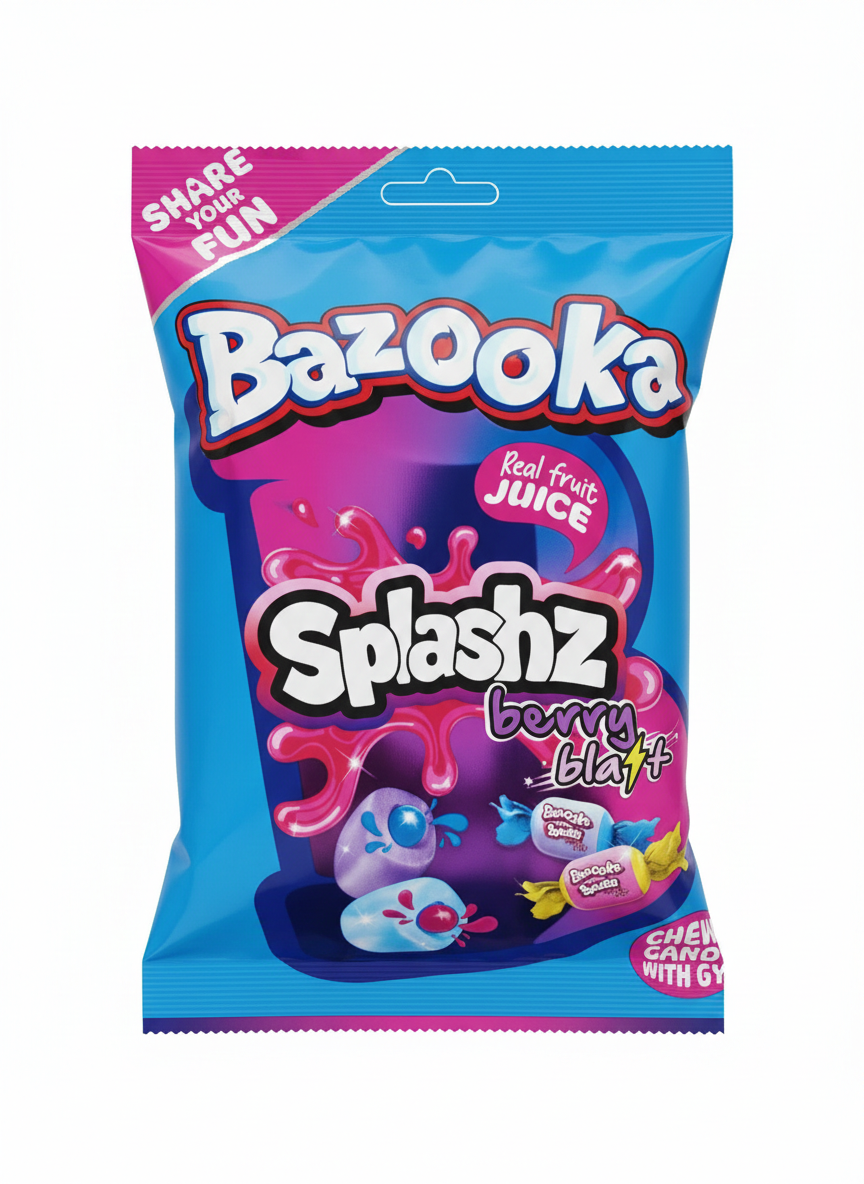 Bazooka Splashz Berry Blast 120g