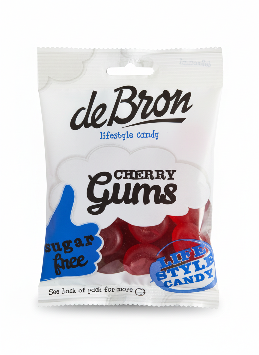 De Bron Cherry Gums Sugarfree 90g