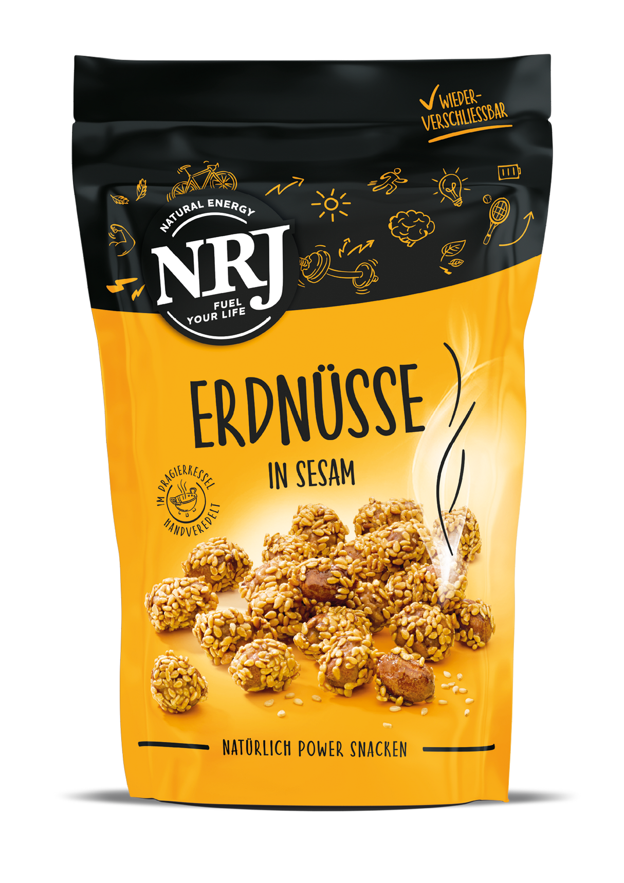 NRJ Gebrannte Erdnusskerne mit Zuckerkruste und Sesam 150g