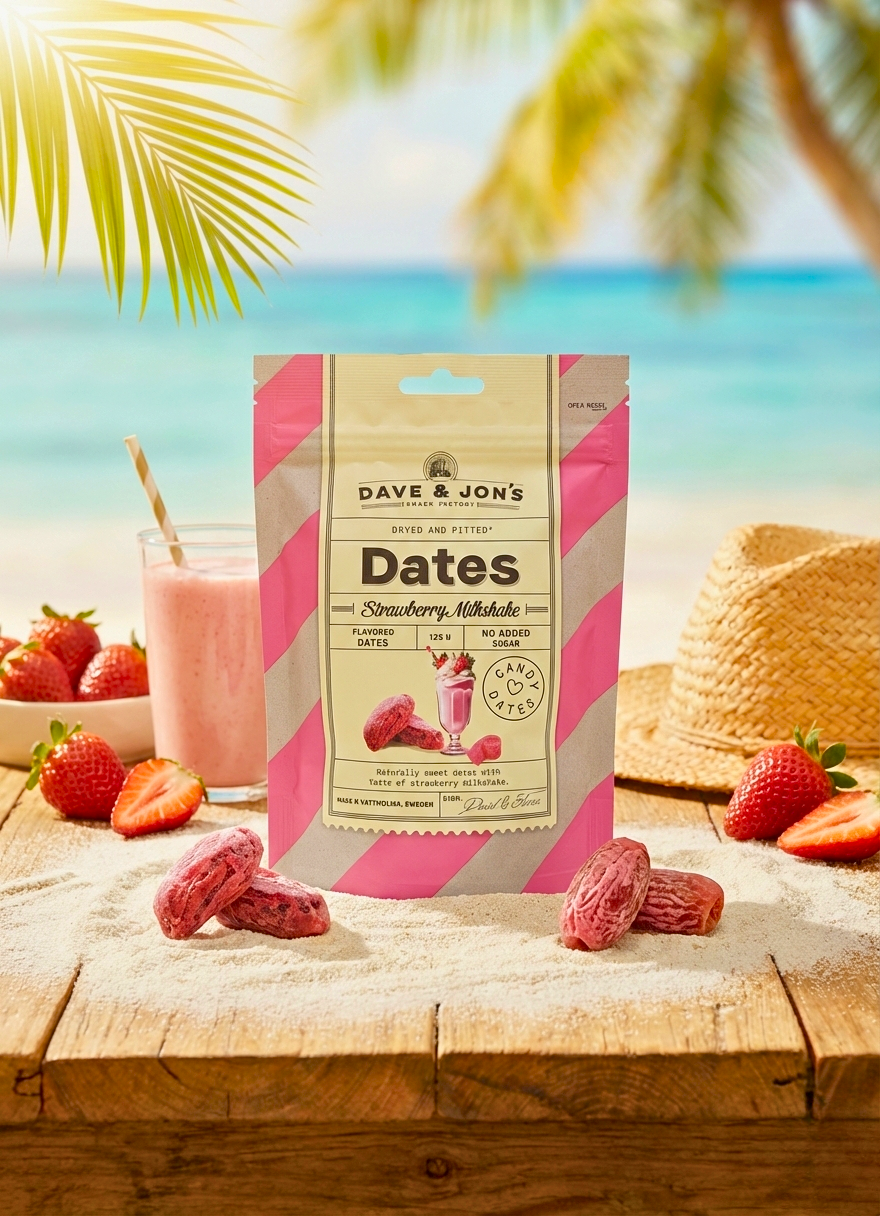 Dave & Jons Dates Strawberry Milkshake 125g