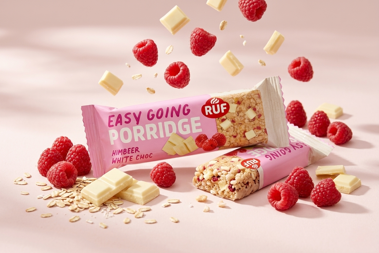 RUF Easy Going Porridge Himbeer White Choc 40g