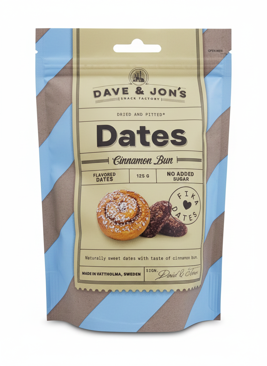 Dave & Jons Dates Cinnamon Bun 125g