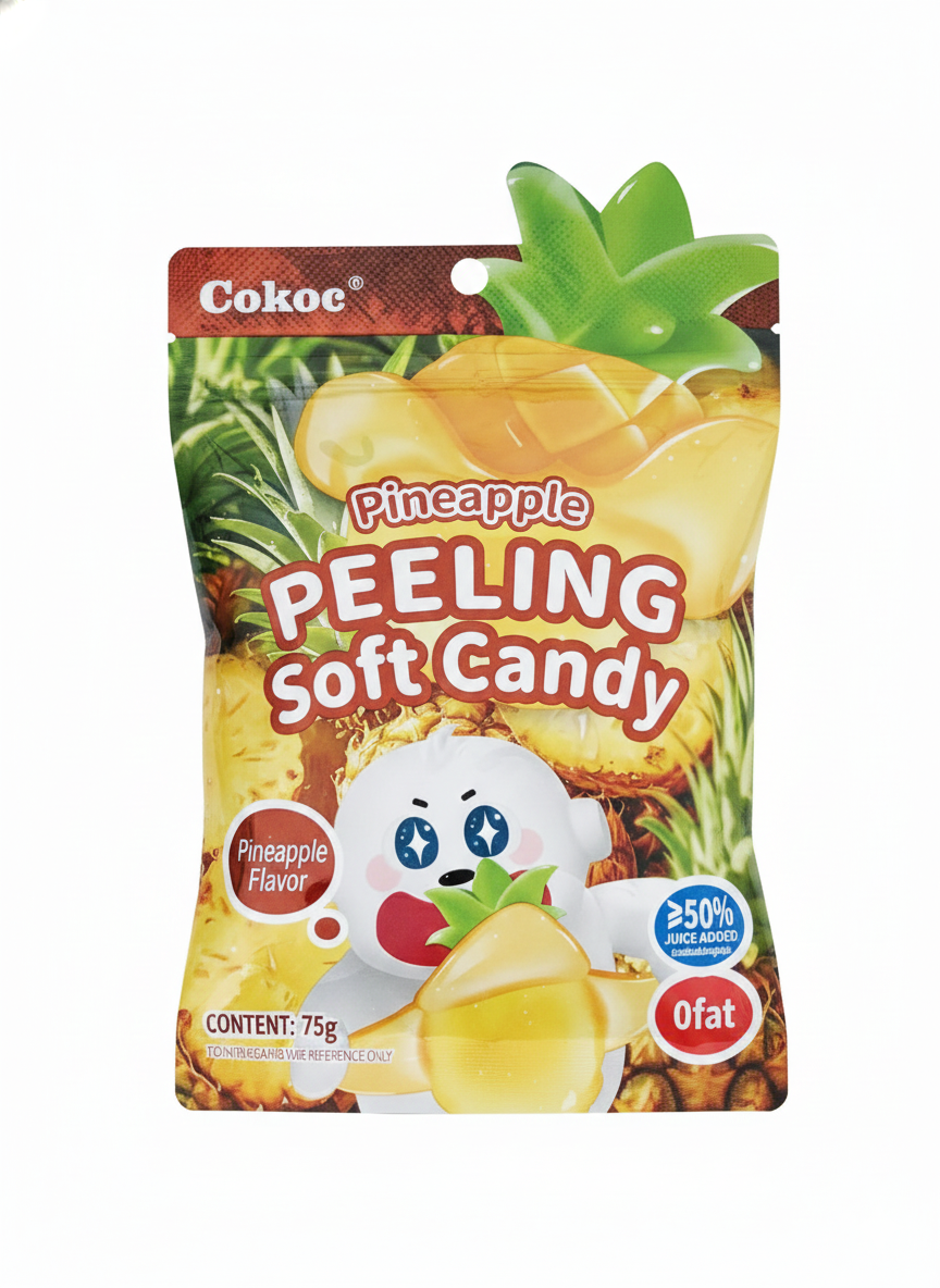 Cokoc Peeling Soft Candy Pineapple Halal 75g
